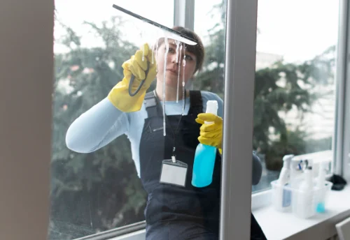 Nettoyage de vitres intérieures et extérieures au Tour-du-Parc